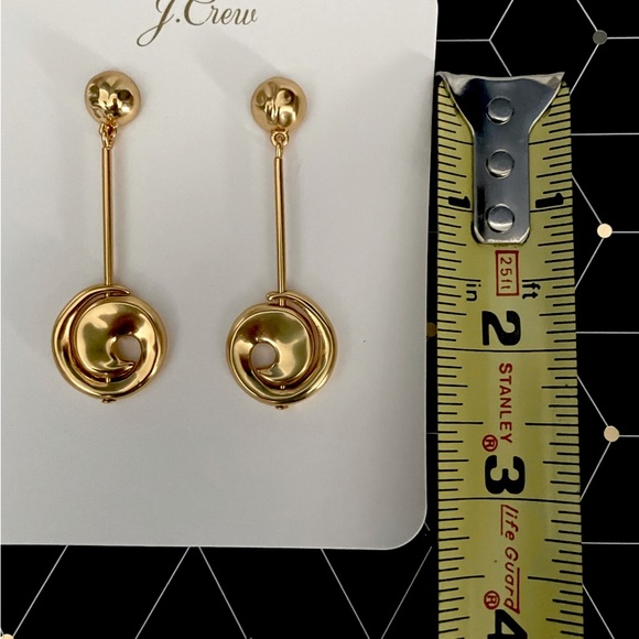 J.CREW Sculptural Spiral Drop Earrings NWT OS Burnished Gold - Picture 8 of 10